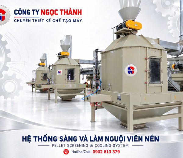 Máy sàng làm nguội viên nén gỗ, trấu 