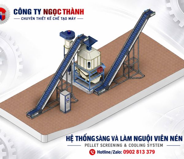 Máy sàng làm nguội viên nén gỗ, trấu 