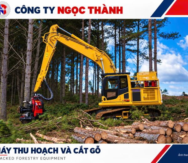 Xe thu hoạch gỗ đa năng – Kẹp cây, tuốt cành và cắt khúc