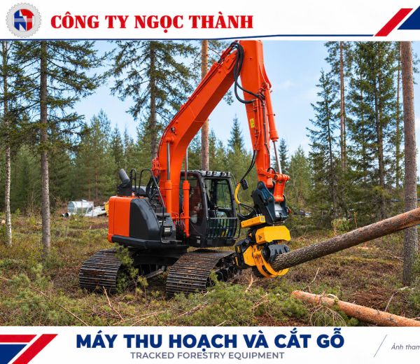 Xe thu hoạch gỗ đa năng – Kẹp cây, tuốt cành và cắt khúc