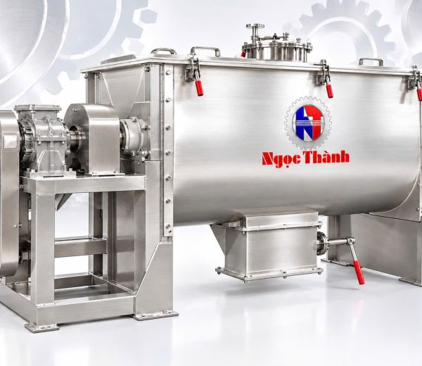 Máy trộn chữ U dạng nằm công suất 100–10.000 kg/mẻ